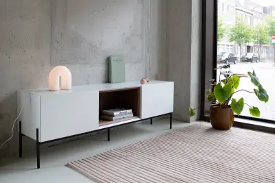 TV-meubel incl. frame + 2 Cocons, RAAT, Loef 165 OV, Hoogglans wit – kavel bij Onlineveilingmeester, Groningen
