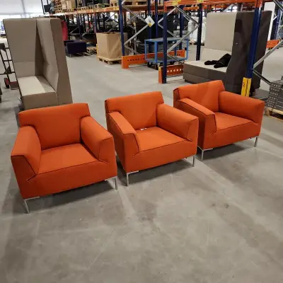 3x Fauteuil, Designonstock, Oranje – kavel bij Onlineveilingmeester, Groningen
