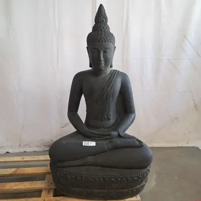 Beeld, Buddha, Donkergrijs / Antraciet – kavel bij Onlineveilingmeester, Groningen