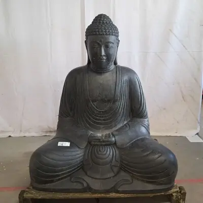 Beeld, Buddha, Donkergrijs / Antraciet – kavel bij Onlineveilingmeester, Groningen