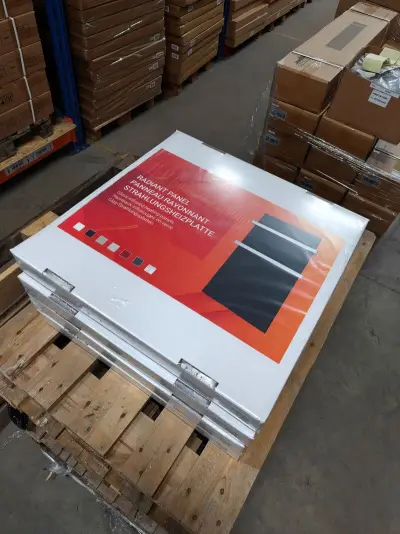 2x Infrarood paneel glas 60 x 60 cm, Ecosun, Type GS, Zwart, 2025 – kavel bij Onlineveilingmeester, Groningen