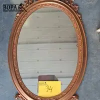 Decoratieve wandconsole met spiegel in Barok koperkleur afwe – kavel bij BOPA Auctions, Aarsele