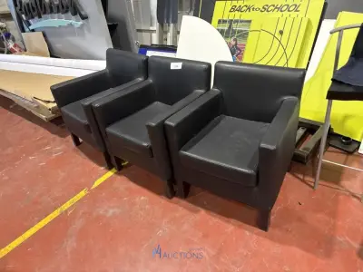 3 skai fauteuils – kavel bij VH Auctions