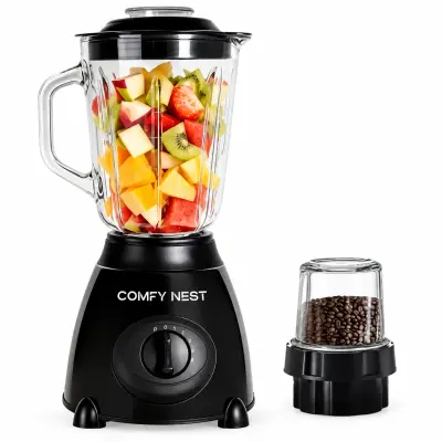 800 W 2-in-1 glazen blender en molen - zwart – kavel bij GSD Auctions, Zoeterwoude