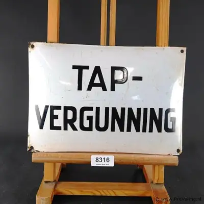 Antiek authentiek emaille wandbord – kavel bij ProVeiling, Wageningen