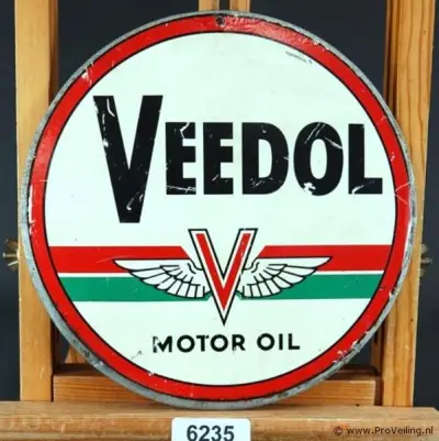 Vintage Veedol Motor Oil metalen reclamebord – kavel bij ProVeiling, Wageningen