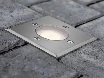 [00889] Gu10 Ground Spotlight Square Satin Nickel – kavel bij Hammertime, Puurs