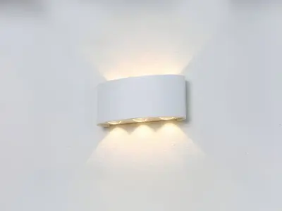 [01079] 6w Led Oval Wall Lamp Six-Light Sand White Warm White Waterproof – kavel bij Hammertime, Puurs