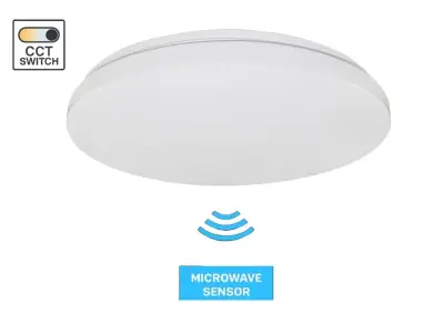 [01185] 24w Cct 3-Colour Surface-Mounted Led Panels Splashproof With Sensor – kavel bij Hammertime, Puurs