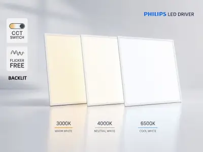 [led1000] 40w 3 Colour Cct 60*60 Recessed Backlit Led Panel Philips Driver White – kavel bij Hammertime, Puurs