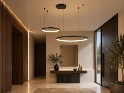 [01190] Orien Design Pendant Lamp Sand Black 80cm&40cm Duo Ring 50w Led Cct 3 Colour & 3-Step Dimming – kavel bij Hammertime, Puurs