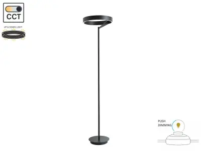 [01211] Arcao Design Floor Lamp Black 35cm 22w Led Cct 3 Colour Dimmable – kavel bij Hammertime, Puurs