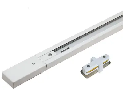 [01085] 1 Metre Track For 1-Phase 2-Wire Track System With Connector, White – kavel bij Hammertime, Puurs