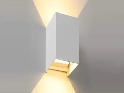 [00980] 12w Led White Wall Lamp Dual Light Adjustable Waterproof – kavel bij Hammertime, Puurs