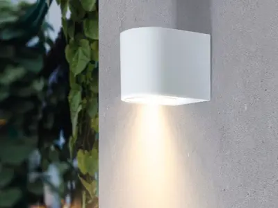 [00879] Modern Semi-Circular Wall Light Gu10 Socket Sand White Waterproof – kavel bij Hammertime, Puurs