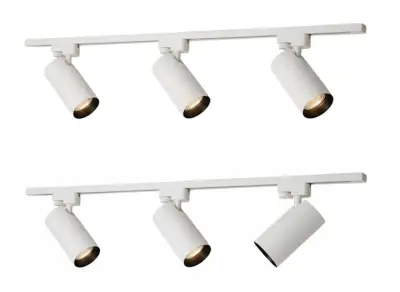 [03009] 2 Metre Track System With 6 Pcs Track Spot Gu10 Socket With Ring – kavel bij Hammertime, Puurs