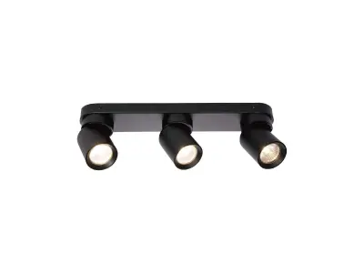 [00957] Gu10 Surface-Mounted Spotlight Fixture Triple Cylinder Sand Black Rotatable – kavel bij Hammertime, Puurs