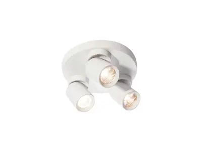 [00963] Round Gu10 Surface-Mounted Spotlight Fixture Triple Cylinder Sand White Rotatable – kavel bij Hammertime, Puurs