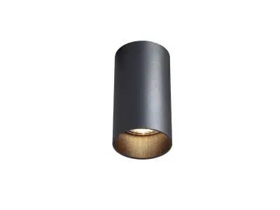 [00833] Gu10 Surface-Mounted Spot Fixture Slim Cylinder Sand Black – kavel bij Hammertime, Puurs