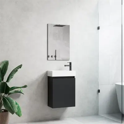 1 X 40cm Toiletmeubel Zwart Eik - Como 40-06 – kavel bij Hammertime, Bornem