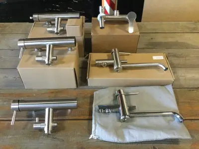 6x Bad- en/of douche kranen, chroom/geborsteld – kavel bij Onlineveilingmeester, Zutphen