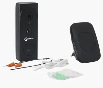 3x Video deurbel Qsmarter, DB Pro, zwart – kavel bij Onlineveilingmeester, Zutphen