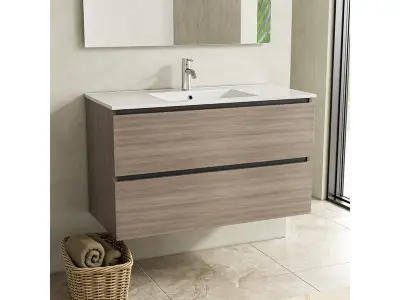 Badkamermeubel 100 cm + wastafel Karo, grey oak – kavel bij Onlineveilingmeester, Zutphen