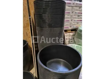 Ronde PE-mortierbak, zwart ∅ 505 mm 40 l: 10 stukken – kavel bij Auctelia, Bastogne