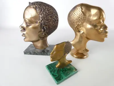 Set van Drie Art Deco / Mid-Century sculpturen – kavel bij De Kringwinkel, Heverlee