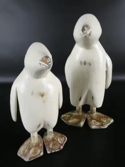 2 houten pinguïnbeeldjes – kavel bij De Kringwinkel, Heverlee