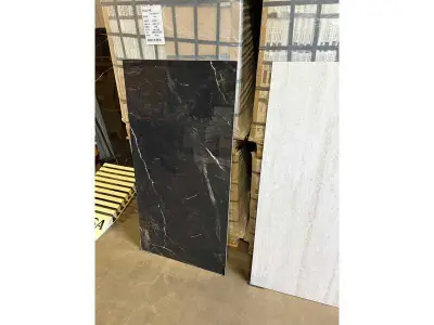 Zwarte marmerlook tegels 60×120 cm-15,84m2, zwart – kavel bij Onlineveilingmeester, Zutphen