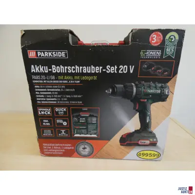 ein Akku-Bohrschrauber-Set 20 V Parkside – kavel bij Justiz-Auktion, Chemnitz