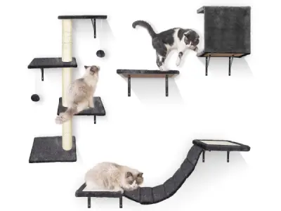 Krabpaal + wand klimelementen katten – kavel bij XL Auctions