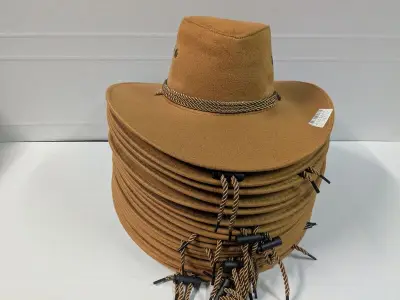Ca. 18x Cowboy hoed vilt, beige, 56 - 58 – kavel bij Onlineveilingmeester