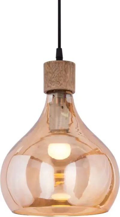4x Hanglamp druppelvorm, amber, 24 x 27 cm – kavel bij Onlineveilingmeester