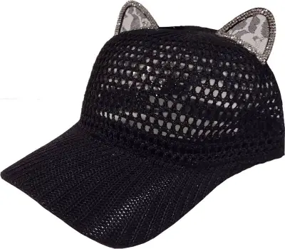 Ca. 10x Cat ear baseball cap, zwart, one size – kavel bij Onlineveilingmeester