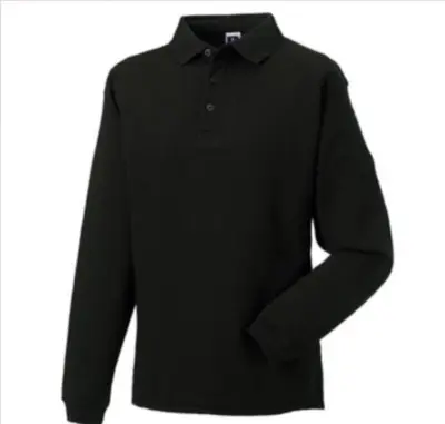 3x Poloshirt werktrui lange mouw, Russel, zwart, mt L – kavel bij Onlineveilingmeester