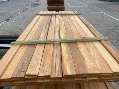 Ca. 69x Pakoeli Planken Geschaafd, 16x90mm, lengte 200cm – kavel bij Onlineveilingmeester