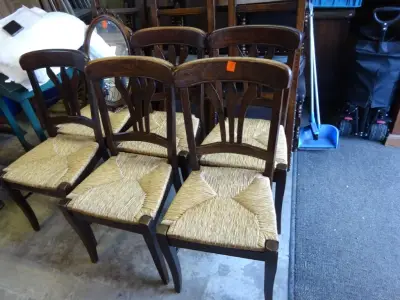 6 stoelen RIET-zitting – kavel bij Openbare Verkopen, Izegem