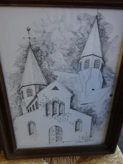 Kerk ST Baafs-vijve 32cmx42cm – kavel bij Openbare Verkopen, Izegem