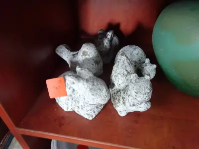 5x stenen dieren – kavel bij Openbare Verkopen, Izegem