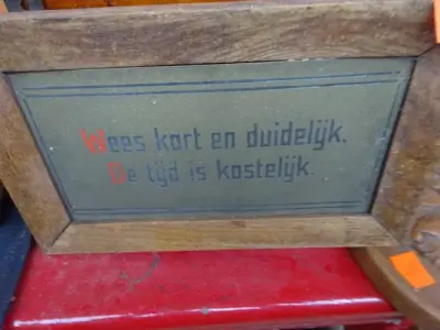 Koperen spreuk – kavel bij Openbare Verkopen, Izegem