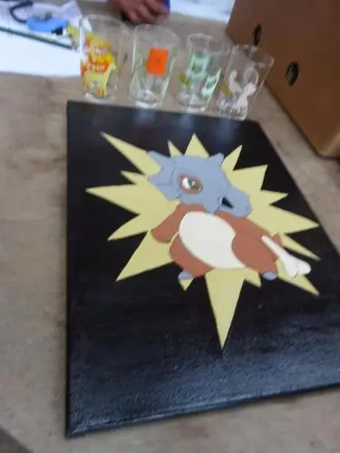 4 Pokemon glazen + werkje – kavel bij Openbare Verkopen, Izegem