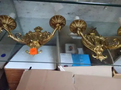 Paar Franse bronzen lusters 2x – kavel bij Openbare Verkopen, Izegem