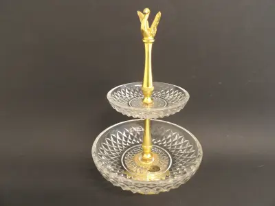 Kristallen etagère - Val Saint Lambert – kavel bij De Kringwinkel, Leopoldsburg