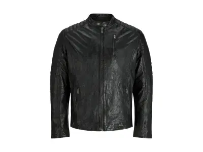Jack & Jones Richard Leather Jacket Zwart - S – kavel bij XL Auctions
