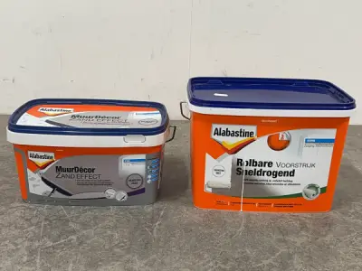 Alabastine rolbare voorstrijk en structuur verf – kavel bij XL Auctions