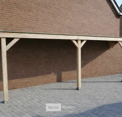 Muuraanbouw/overkapping, afm B600xD300xH285 cm – kavel bij Belga Veilingen, Lummen