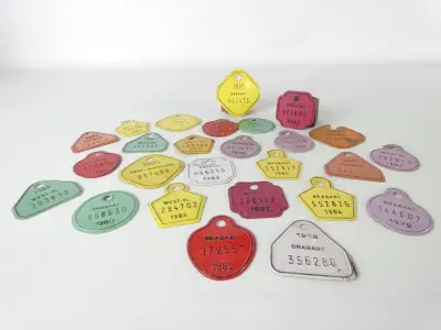 Verzameling vintage Belgische metalen fietsbelastingplaatjes – kavel bij De Kringwinkel, Heverlee