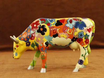 CowParade – Groovy Moo – Kay Ormond – Isle of Man 2003 – Grote verzameleditie 2007 – kavel bij De Kringwinkel, Antwerpen
